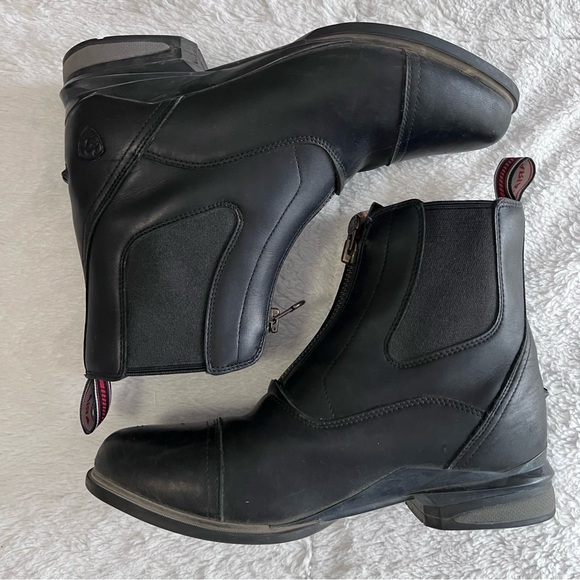 Ariat Leather Boots Black Zip up combat women’s 8 - Picture 2 of 11